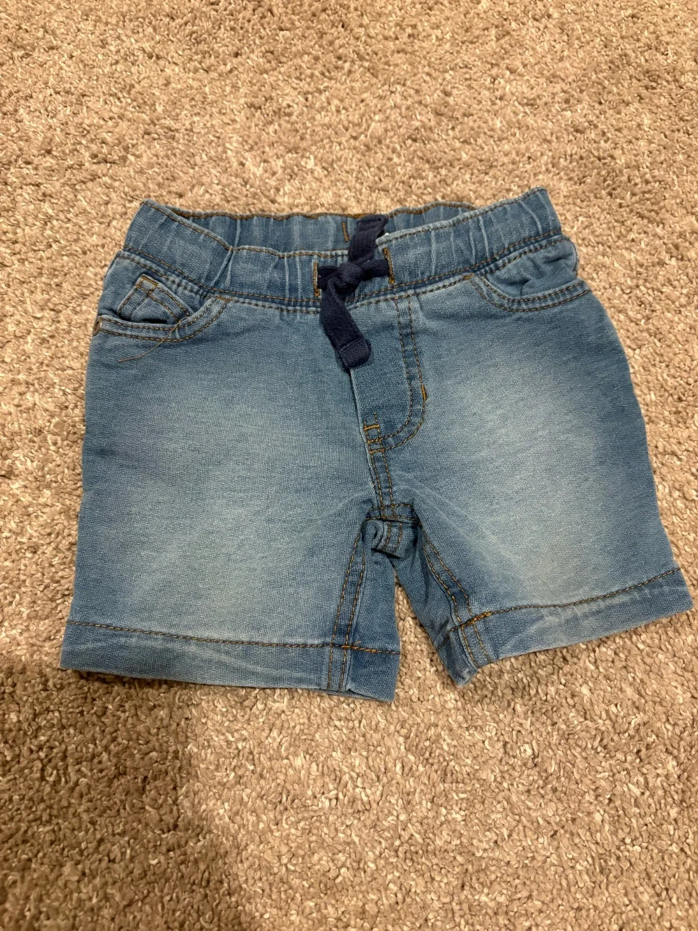 12m Light Blue Denim Elastic-Waist Jeans Shorts